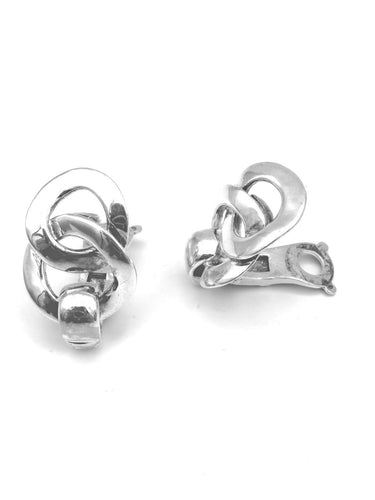 Boucles d'oreilles Hermès - Boucles d'oreilles clips vintage en argent 58 Facettes HERMES BO