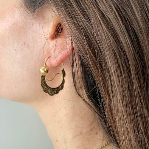 Boucles d'oreilles Créoles savoyardes - Boucles d'oreilles en or polychrome 58 Facettes LMB-351