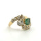 Bague 53 Bague en or jaune avec émeraude et diamants 58 Facettes 377/26 O