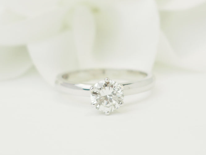 Bague 55 Solitaire - Bague en or blanc et diamant 0,94 ct 58 Facettes 28282