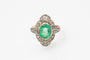 Bague 49 Bague Art déco en or jaune et blanc, émeraude et diamants 58 Facettes 12211