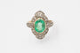 Bague 49 Bague Art déco en or jaune et blanc, émeraude et diamants 58 Facettes 12211