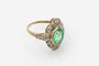 Bague 49 Bague Art déco en or jaune et blanc, émeraude et diamants 58 Facettes 12211