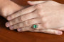 Bague 49 Bague Art déco en or jaune et blanc, émeraude et diamants 58 Facettes 12211