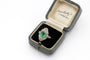 Bague 49 Bague Art déco en or jaune et blanc, émeraude et diamants 58 Facettes 12211