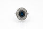Bague 54 Bague en platine avec saphir et diamants 58 Facettes 12210