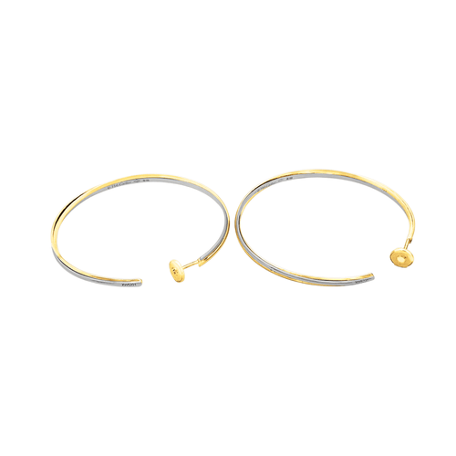 Boucles d'oreilles Cartier Trinity - Boucles d'oreilles créoles grand modèle en trois ors 58 Facettes 35722