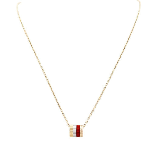 Collier Boucheron Quatre Red Edition - Collier 3 ors, céramique rouge et diamant 58 Facettes 35736