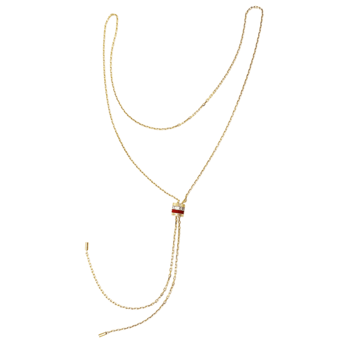 Collier Boucheron Quatre Red Edition - Collier en 3 ors, céramique et diamants 58 Facettes 35737
