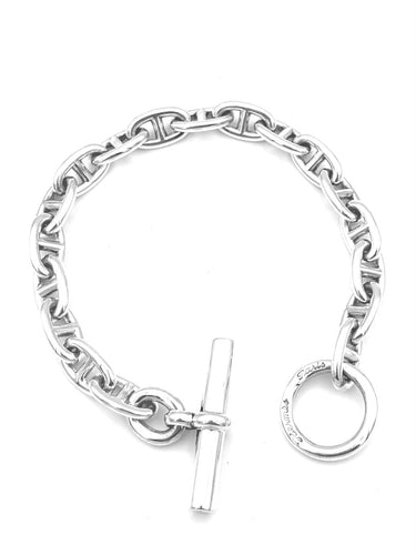 Bracelet Hermès Chaîne d'Ancre PM - Bracelet vintage en argent 58 Facettes HERMES BRA