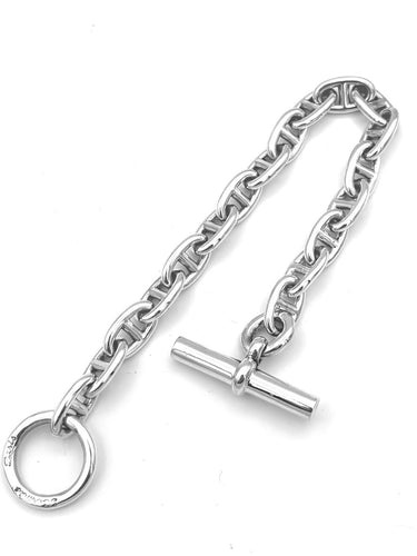 Bracelet Hermès Chaîne d'Ancre PM - Bracelet vintage en argent 58 Facettes HERMES BRA