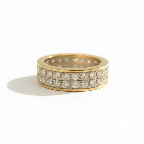 Bague 55 Bague tour complet en or jaune, or blanc et diamants 2,20 ct 58 Facettes 1.0001457/3