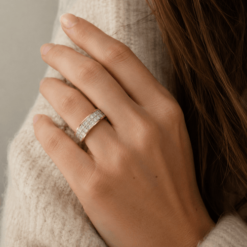 Bague 55 Bague tour complet en or jaune, or blanc et diamants 2,20 ct 58 Facettes 1.0001457/3