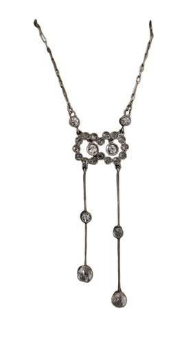 Collier Art déco - Collier négligé en platine et diamants 58 Facettes 1