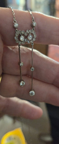 Collier Art déco - Collier négligé en platine et diamants 58 Facettes 1