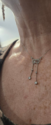 Collier Art déco - Collier négligé en platine et diamants 58 Facettes 1