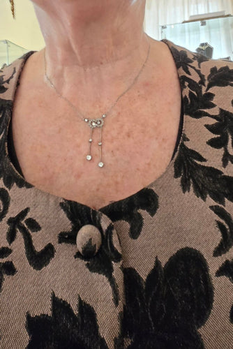 Collier Art déco - Collier négligé en platine et diamants 58 Facettes 1