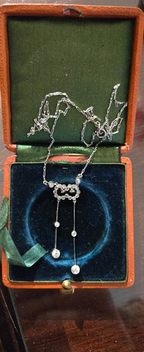 Collier Art déco - Collier négligé en platine et diamants 58 Facettes 1
