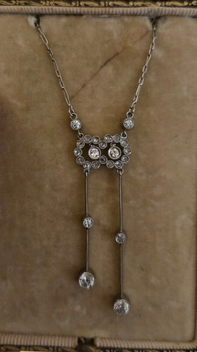 Collier Art déco - Collier négligé en platine et diamants 58 Facettes 1