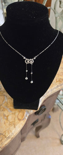 Collier Art déco - Collier négligé en platine et diamants 58 Facettes 1