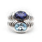 Bague 54 Bulgari Baccellato - Bague en or blanc, iolite et topaze 58 Facettes 166T26_M