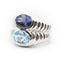 Bague 54 Bulgari Baccellato - Bague en or blanc, iolite et topaze 58 Facettes 166T26_M