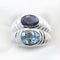 Bague 54 Bulgari Baccellato - Bague en or blanc, iolite et topaze 58 Facettes 166T26_M