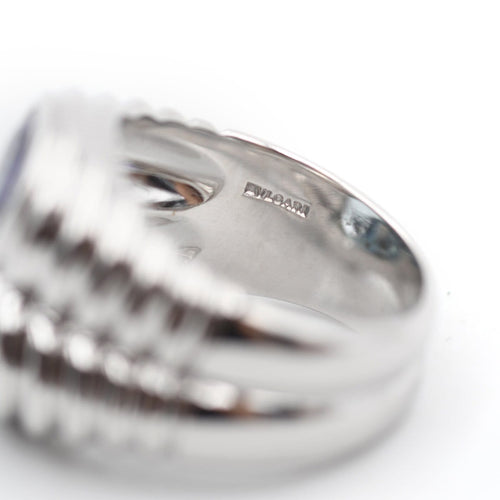 Bague 54 Bulgari Baccellato - Bague en or blanc, iolite et topaze 58 Facettes 166T26_M