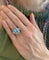 Bague 54 Bague en or gris 18 carats, aiguë-marine, saphirs roses et diamants 58 Facettes B396
