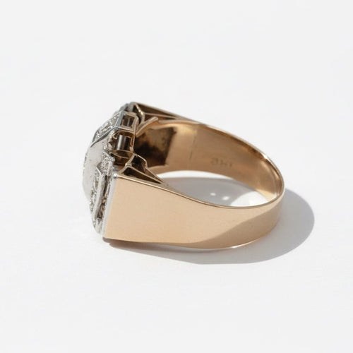 Bague 56 Bague Tank en or rose et diamants 58 Facettes 1.0001250/1