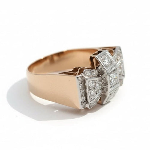 Bague 56 Bague Tank en or rose et diamants 58 Facettes 1.0001250/1
