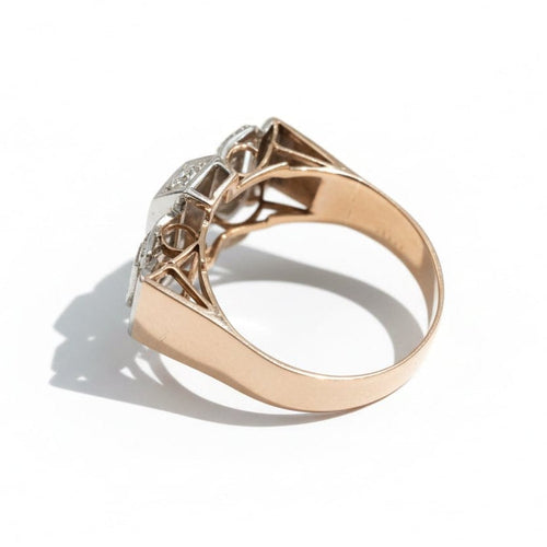 Bague 56 Bague Tank en or rose et diamants 58 Facettes 1.0001250/1