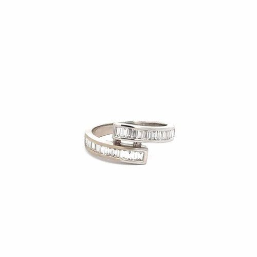 Bague 53 Enveloping Shine - Bague ouverte en or blanc et diamants 58 Facettes 50472
