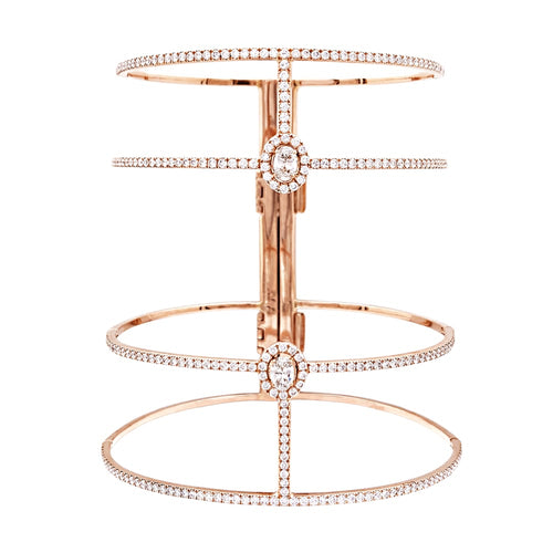 Bracelet Messika Glam’Azone - Bracelet manchette en or rose et diamants 58 Facettes 35710