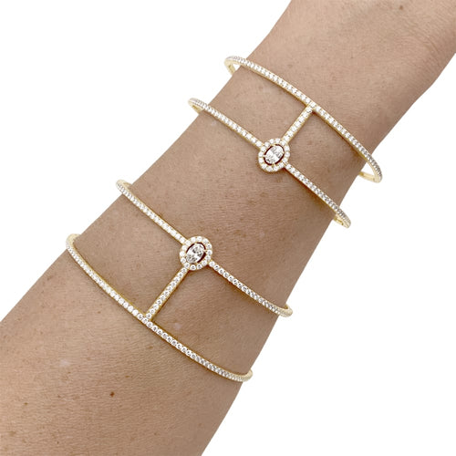 Bracelet Messika Glam’Azone - Bracelet manchette en or rose et diamants 58 Facettes 35710