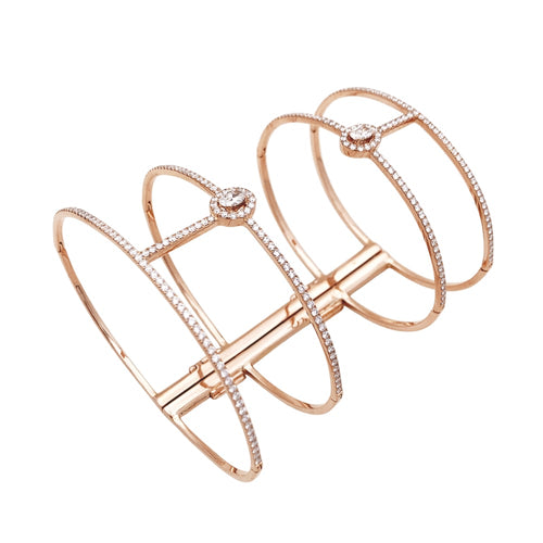 Bracelet Messika Glam’Azone - Bracelet manchette en or rose et diamants 58 Facettes 35710