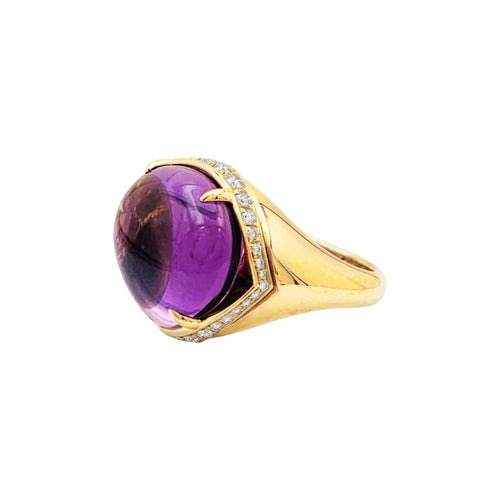 Bague 53 Bulgari Sassi Mediterranean Eden - Bague en or jaune, améthyste et diamants 58 Facettes 35703