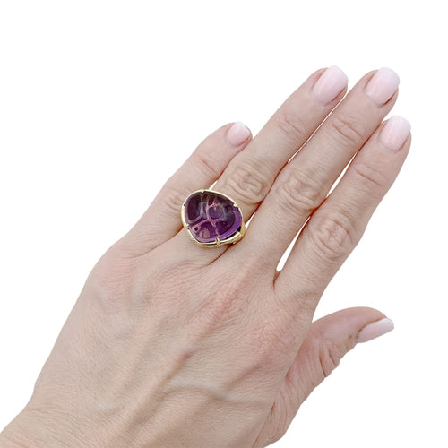 Bague 53 Bulgari Sassi Mediterranean Eden - Bague en or jaune, améthyste et diamants 58 Facettes 35703