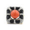 Bague 57 Bague en or 14 carats, corail, onyx et diamants taille ancienne 58 Facettes 23130