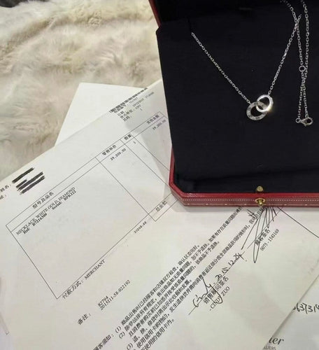 Pendentif Cartier Love - Pendentif en or gris et diamants 58 Facettes jnci68