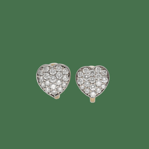 Boucles d'oreilles Boucles d'oreilles cœurs en or blanc et jaune 18k et diamants 58 Facettes FB11638