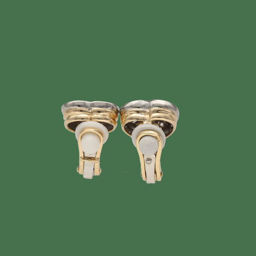 Boucles d'oreilles Boucles d'oreilles cœurs en or blanc et jaune 18k et diamants 58 Facettes FB11638