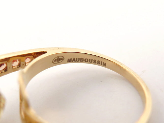 Bague 49 Mauboussin Couleur d'Amour - Bague en or jaune, citrine, saphirs et diamants 58 Facettes 275399
