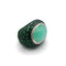 Bague 56 Menthe - Bague boule en or blanc, quartz vert, diamants et tsavorites 58 Facettes 258