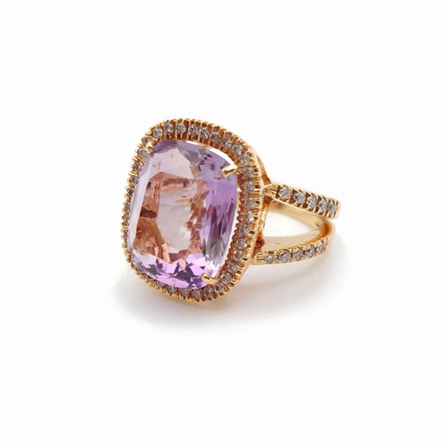 Bague 51 Bague Lilas en or rose 18k, améthyste et diamants 58 Facettes 259