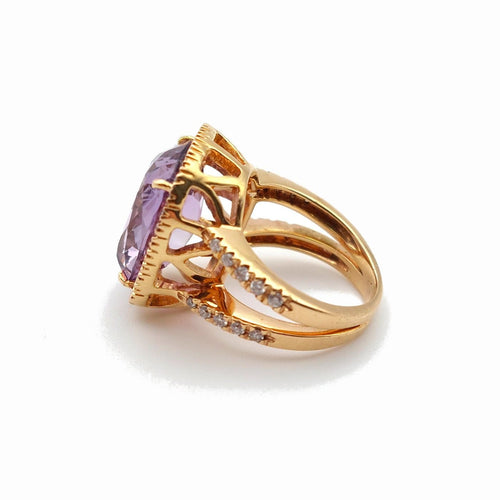 Bague 51 Bague Lilas en or rose 18k, améthyste et diamants 58 Facettes 259