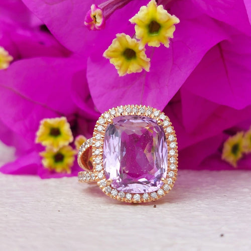 Bague 51 Bague Lilas en or rose 18k, améthyste et diamants 58 Facettes 259