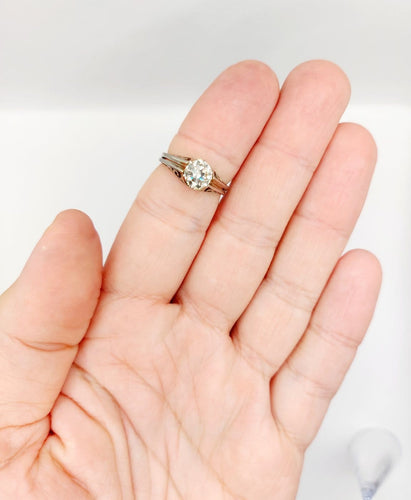 Bague 53 Bague solitaire Art déco en or blanc 14K et diamant 1,00 ct 58 Facettes A07336
