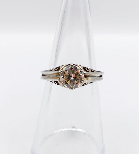 Bague 53 Bague solitaire Art déco en or blanc 14K et diamant 1,00 ct 58 Facettes A07336