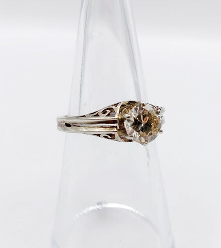Bague 53 Bague solitaire Art déco en or blanc 14K et diamant 1,00 ct 58 Facettes A07336
